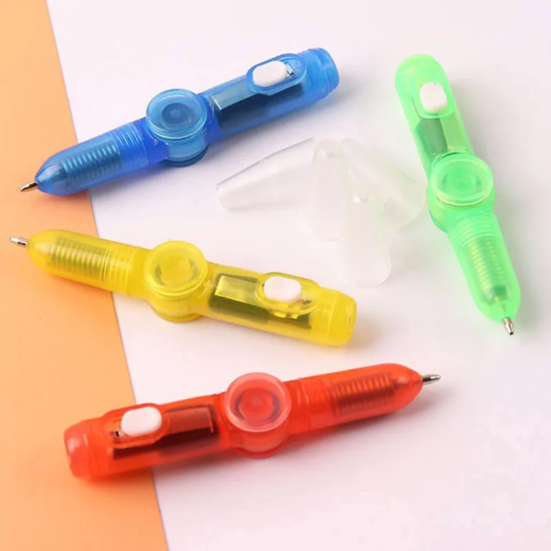Nuovo 2 in1 Hand Spinner LED PEN Light Fidget Spin EDC autismo giroscopio Glow dark
