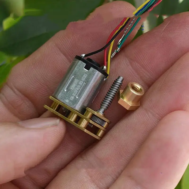 DC 3V 3.7V Screw Shaft Micro N20 Full Metal Gear Motor Nut Moving Up Donw Gear Motor DIY Lock