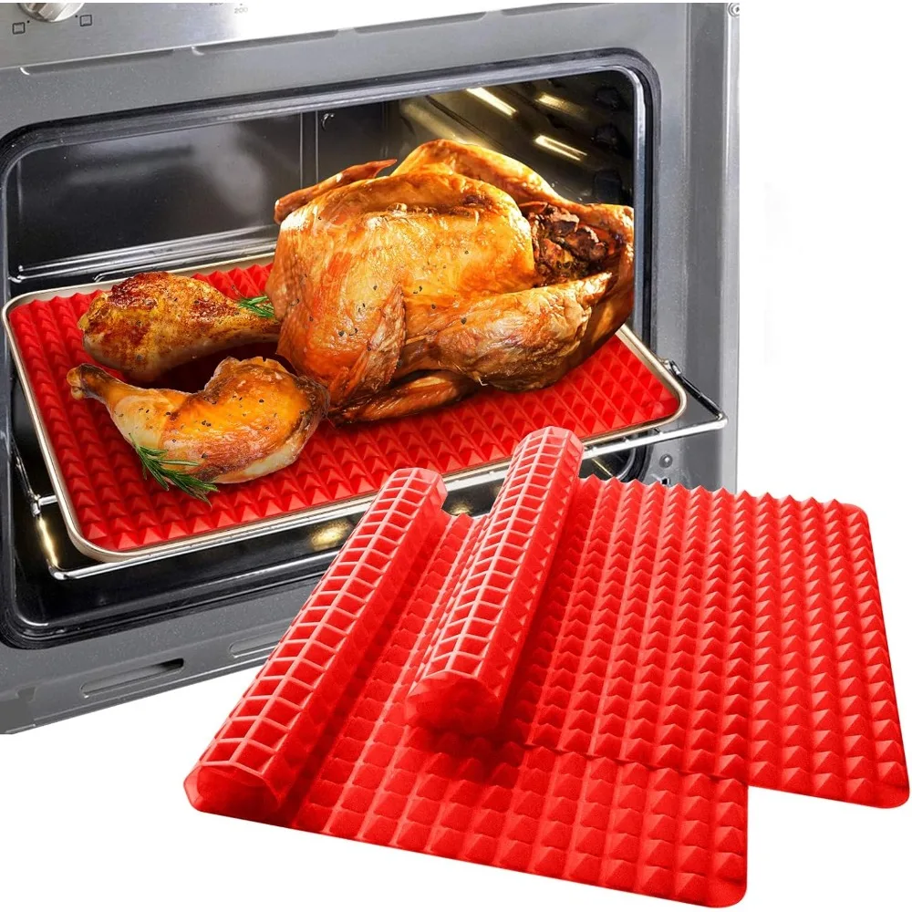 Pratos de cozimento de silicone antiaderente bandeja de cozimento esteira multiuso churrasco pizza almofada adequado para forno panelas grill churrasco