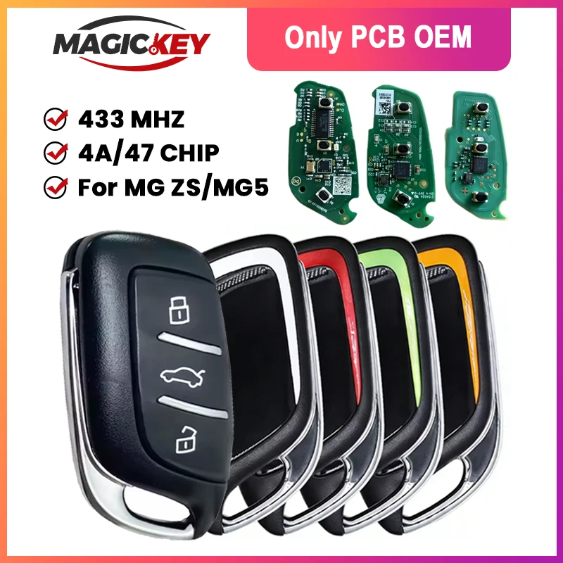 

MAGICKEY Original PCB ID47 433Car Remote Control Key For MG MG6 MG5 MG4 MG ZS EV HS EHS ZX GT Roewe RX3 RX8 ERX5 RX5 I6 I5