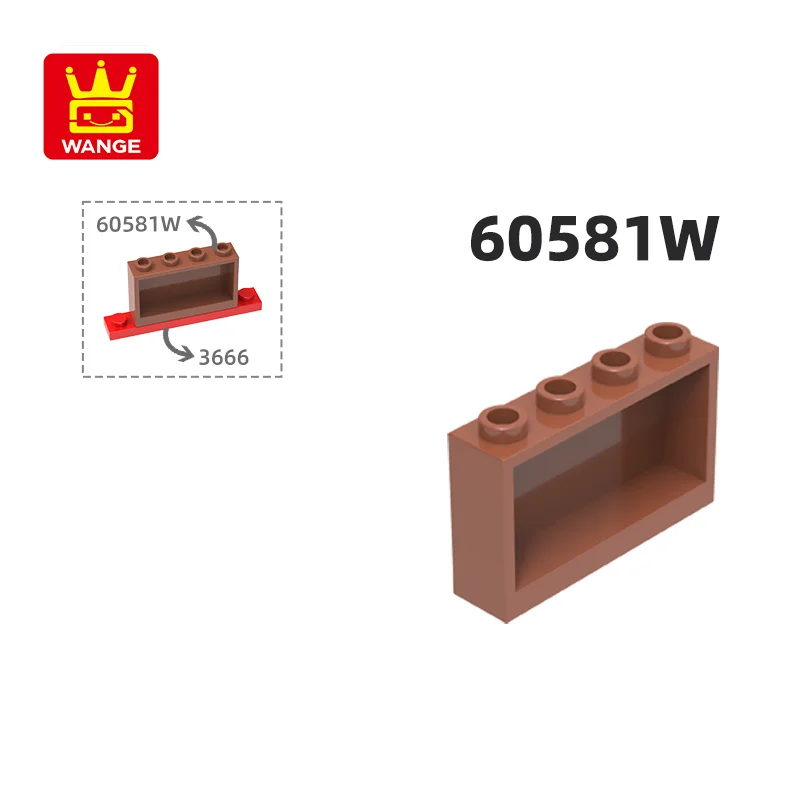 WANGE 60581W 100g/49PCS 1x2x4 Finestra Building Blocks MOC Casa Costruzione Compatibile con Mattoni Giocattoli Per Bambini Confezione Regalo