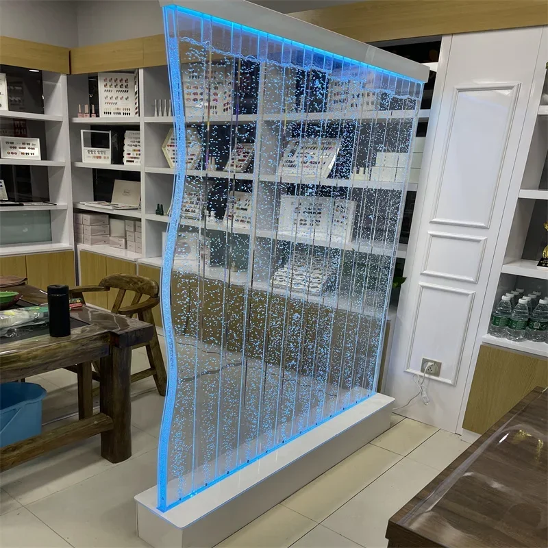 Flowing water bubble wall creative fish tank aquarium entrance partition can be customized