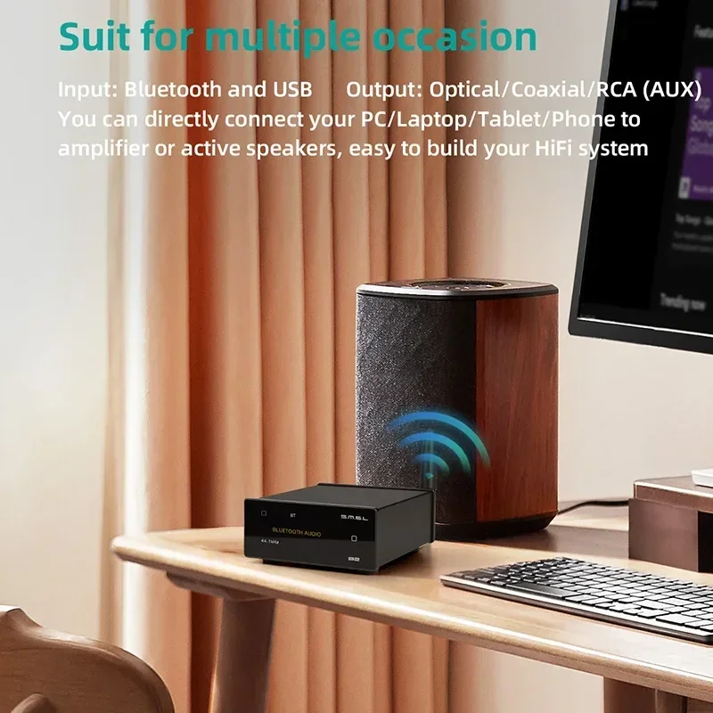 محول جهاز استقبال الصوت SMSL B2 ، USB ، بلوتوث ، رقاقة فك CS43131 ، DAC USB ، محوري ، بصري ، خرج RCA