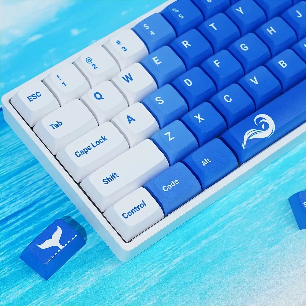 Sea Ripple Keycap 128 Keys XDA PBT for 61/64/87/104/108 GMK67 Gaming Mechanical Keyboard