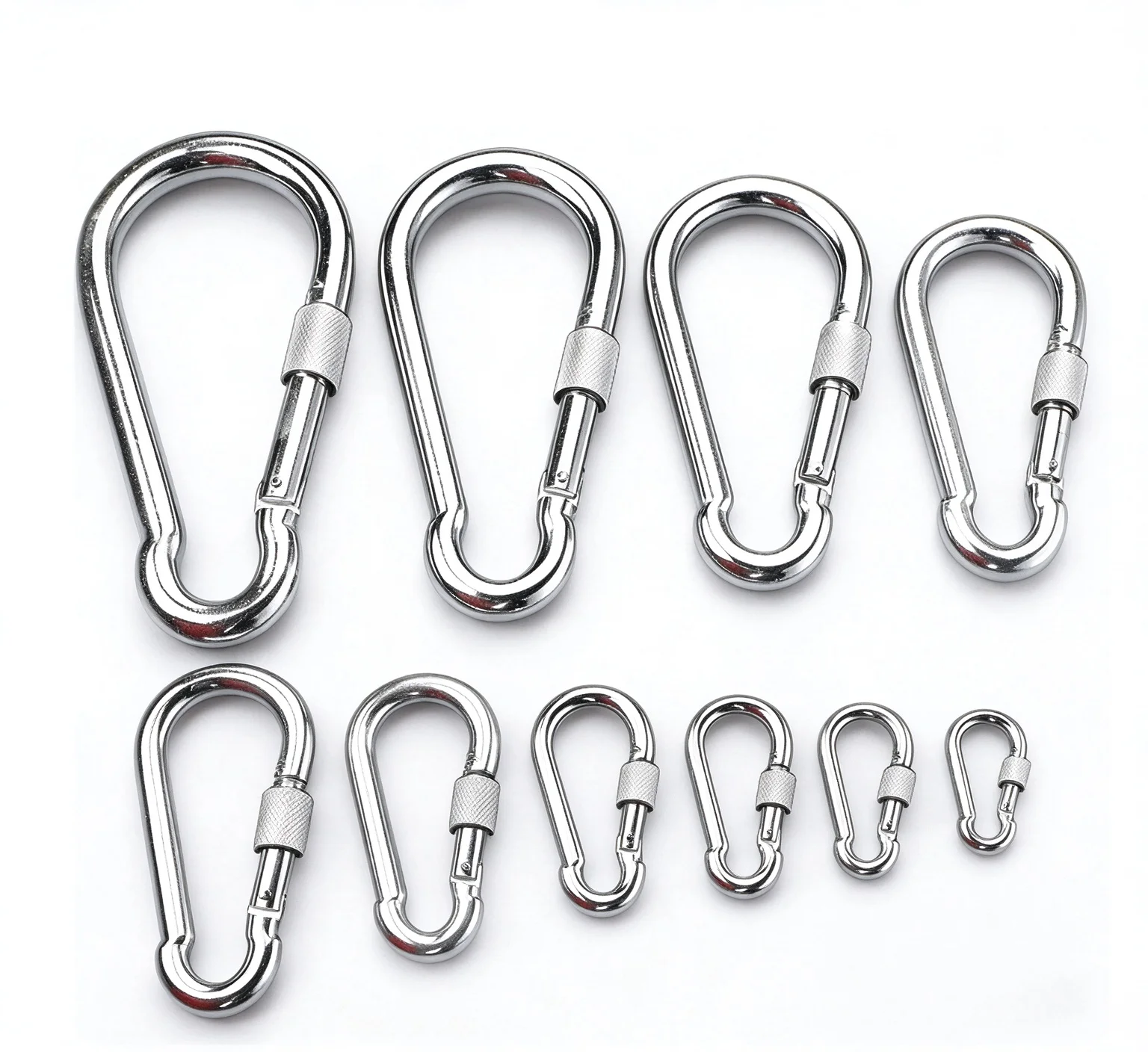 1pcs 316/304 Stainless Steel Carabiners - Heavy Duty, Durable & Rust-Free Clips for Gym, Swing, Dog Leashes, Hammocks, Keychains