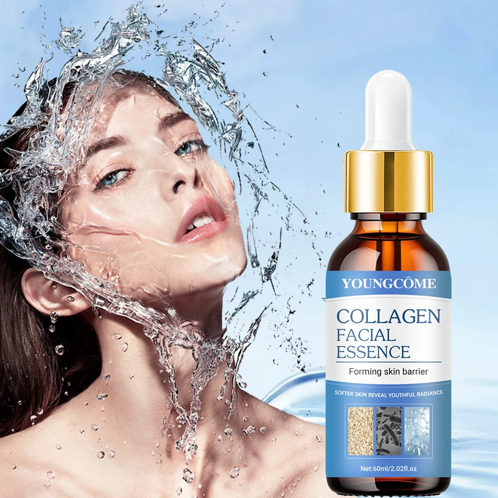 Collagen Facial Essence Fade Forehead Fine Lines Repair Dry Firm Lift Skin Nourish Improve Skin Texture Protect Skin Barrier