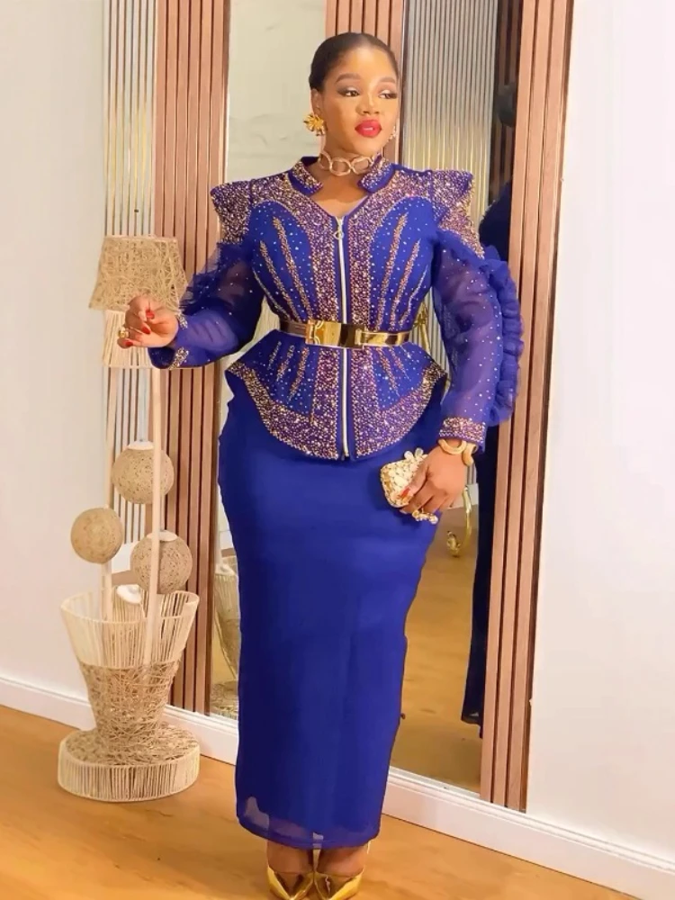 

Африканские вечерние платья для женщин, элегантное мусульманское платье макси больших размеров в Турции, Дашики, Анкара, свадебное вечернее платье с блестками, 2025 г.