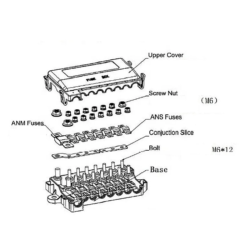 Imagem -05 - Ans Fusível Block Box Holder para rv Carro Barco Ônibus Acessório Durável Midi Way 12v 32v 48v 1pc Anm Fusível Pcs