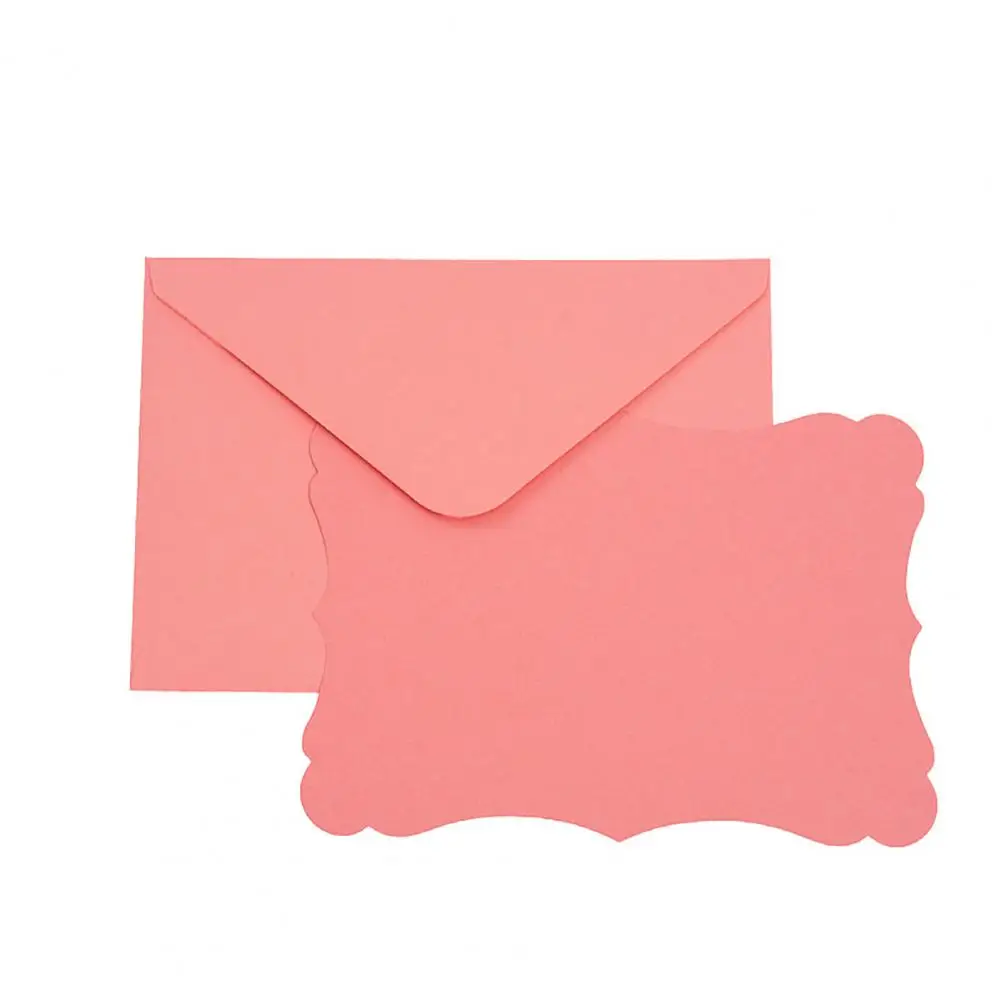 Decorative Wavy Edge Envelopes 50 Sets Wavy Edge Envelope Card Set Solid Color Smooth Writing for Invitations for Wedding