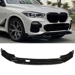 Front Bumper Spoiler Lip For BMW X5 G05 2019-2023 M Sport Glossy Black Car Lower Splitter Guard Plate Blade Body Kit Protector