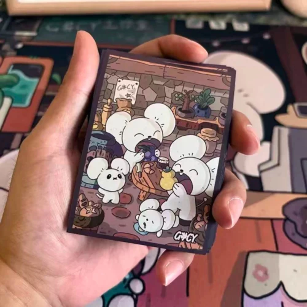 64Pcs/set 66X91Mm Diy Self Made Cartoon Maushold Cute Card Sleeves Mausholds Cute Card Protective Cover Anime Card Gift Toy