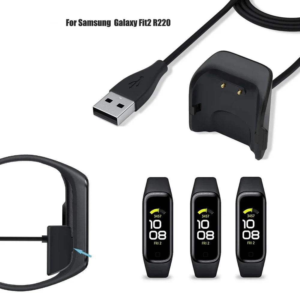 1m Charger Cable For Samsung Galaxy Fit 2 SM-R220 Replacement USB Charging Cable Cord Clip Dock Accessories