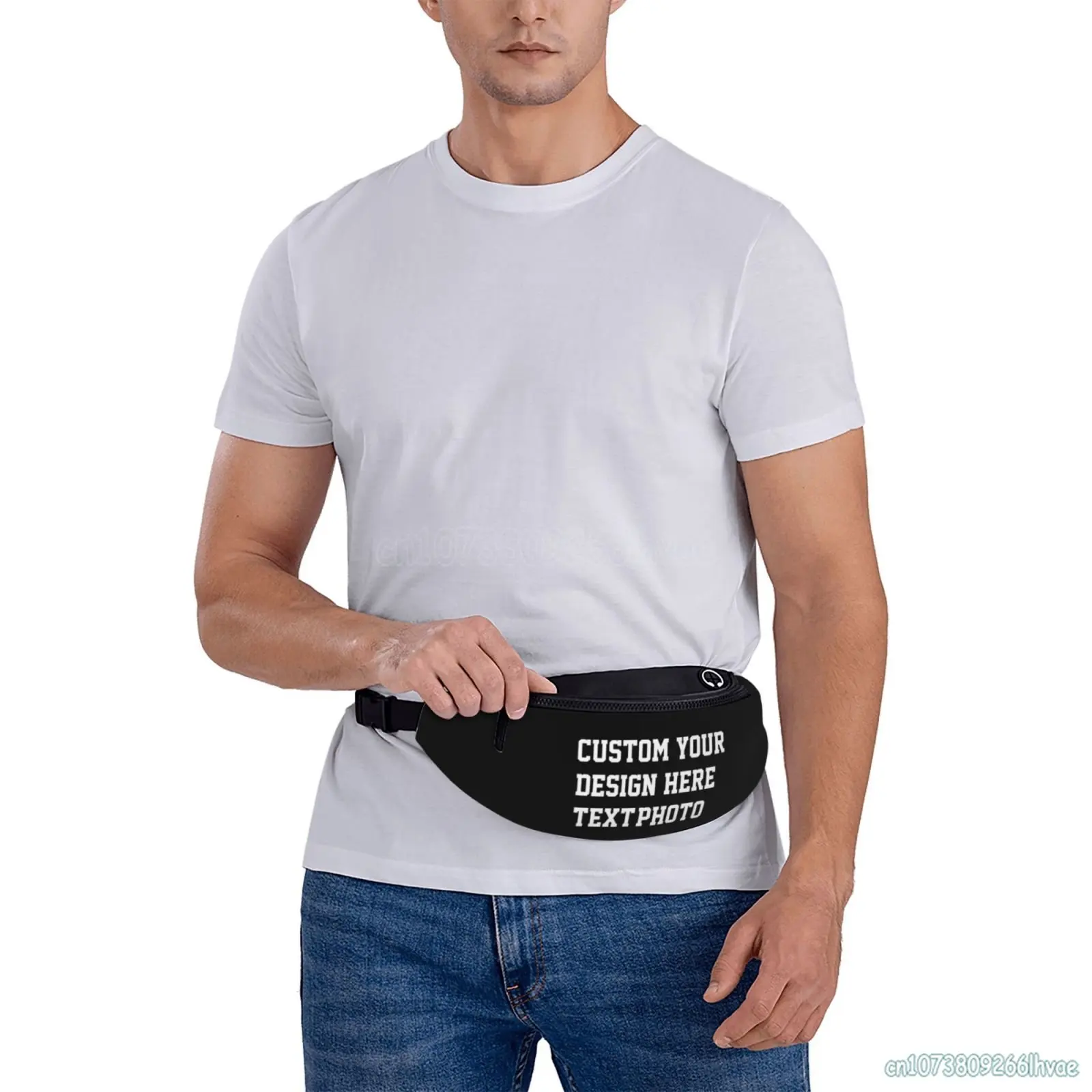 Riñonera de viaje con diseño personalizado para adultos, bolso cruzado con correa ajustable para deportes