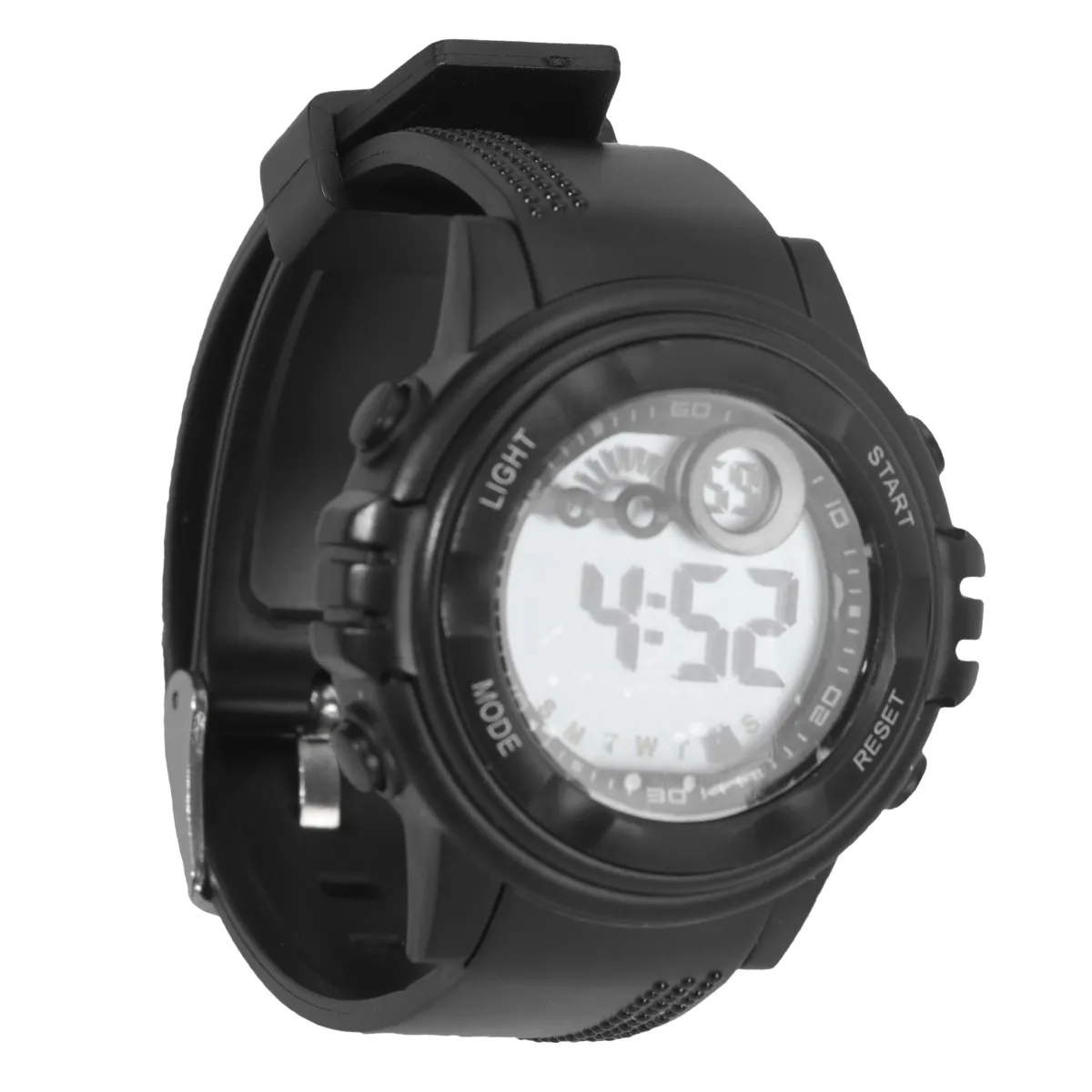 1Pcs Waterproof Sports Watch Digital Luminous Outdoor Multifunctional Adjustable Band Stainless Steel Buckle Black