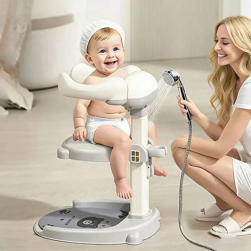 Baby Standing Shower Stand Adjustable Children's Bath Device Household Non-Slip Children's Bath Stand Baby Bath Stand Support