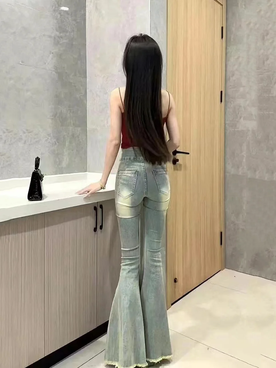 

Джинсы, прямые женские брюки, женские широкие джинсы, узкие, эластичные, удобные, из мягкой хлопчатобумажной ткани, женская джинсовая мода