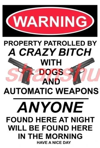 Property Patrolled By Crazy B!tch Funny 8
