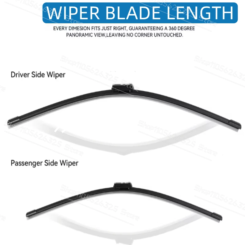Frameless Windshield Wiper Blades For Nissan Kicks 2017-2022, Silent All Weather Rubber Wipers Auto Replacement Parts
