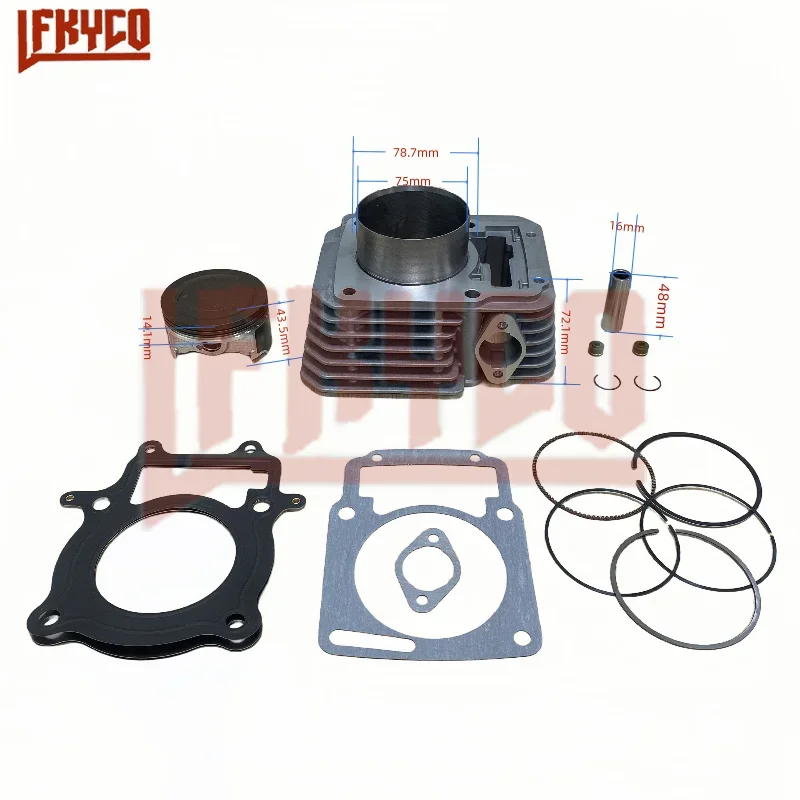 Motorcycle 75mm Cylinder Kit 300CC Big Bore Motor for Italika Vortx 250 Blackbird 250 ZongShen CPS300 RATO RT250 RBT250 RW172FMM