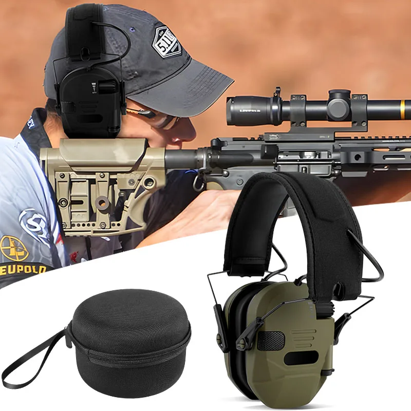 狩猟射撃耳保護アンチノイズ電子戦術イヤーマフヘッドマウントイヤーディフェンダー屋外スポーツ作業用