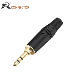 1PC 3Poles Stereo 3.5mm Jack Male Plug Connector Soldering Wire Connector Gold Plated 3Pin 3.5mm Plug Headset Earphone DIY