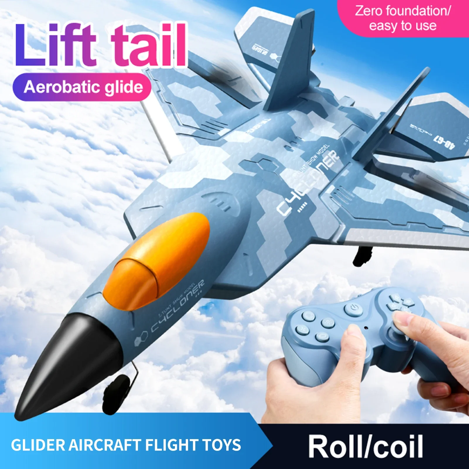 

G7 RC Plane 3CH Foam Aircraft Big Size 2.4GHz EPP Material Folding Wing Low Power Outdoor Remote Control Glider Toy for Children