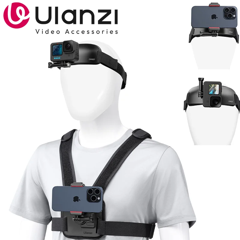 

Ulanzi CM027 Chest Head Strap Mount Belt Phone For iPhone 15 14 Gopro insta360 x3 dji osmo Pocket 3 Action Camera Accessories