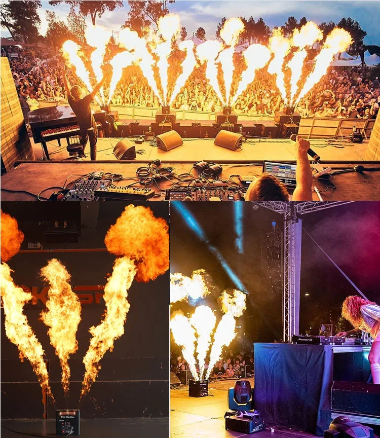 Latest 3 Jetting Heads Flame Machine Disco Dj Show Fire Flame Machine Stage DMX512 Special Effect Stage Lighting Equipment YS-H6