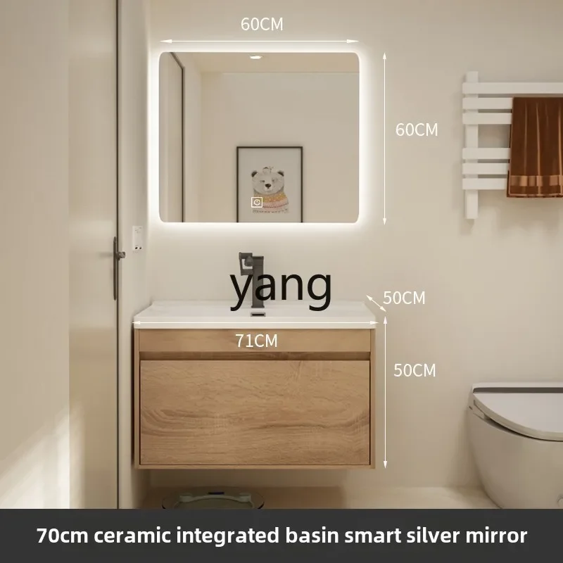 

LMM ceramic integrated basin bathroom cabinet combination log wind toilet washstand