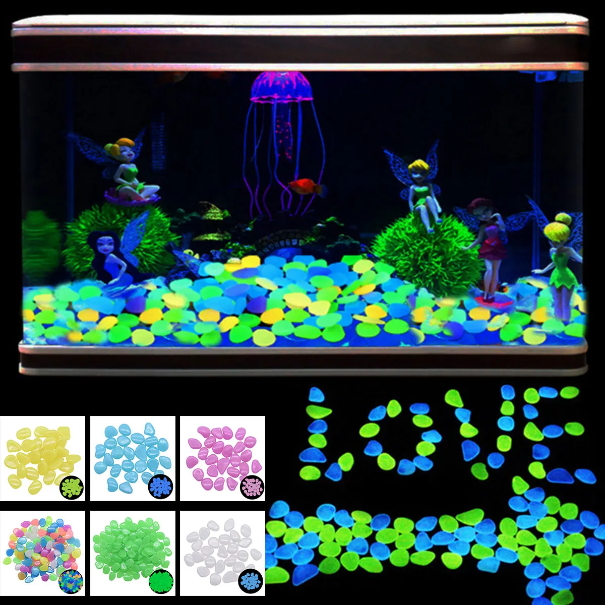 100pcs Solar Glow Rocks Garden decorations Solar energy storage Luminous stone Outdoor decoration Home DIY Decoration