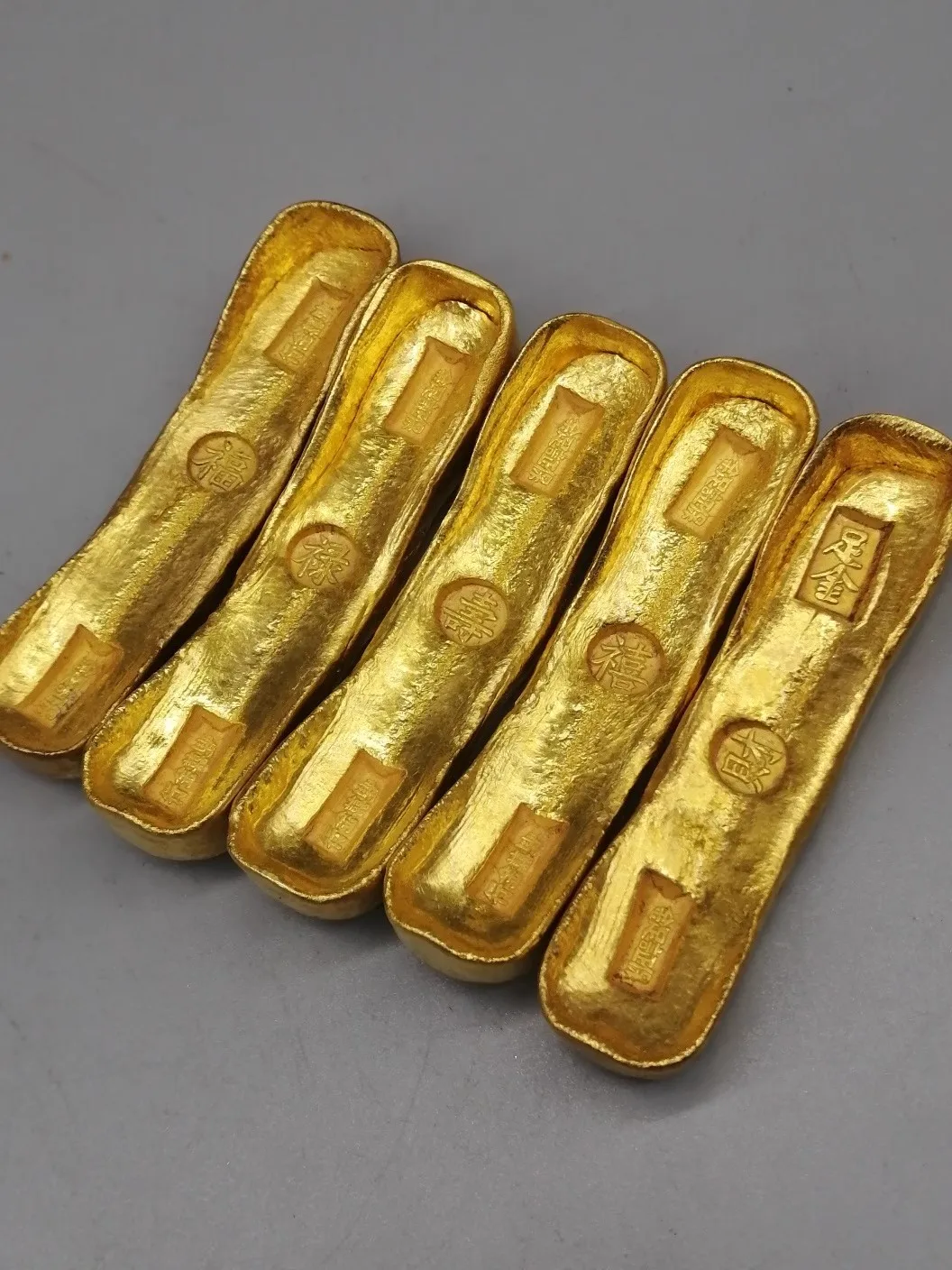 Gold fortune, longevity, wealth, gold ingot, gold ingot, gold bars, coins and antique collection