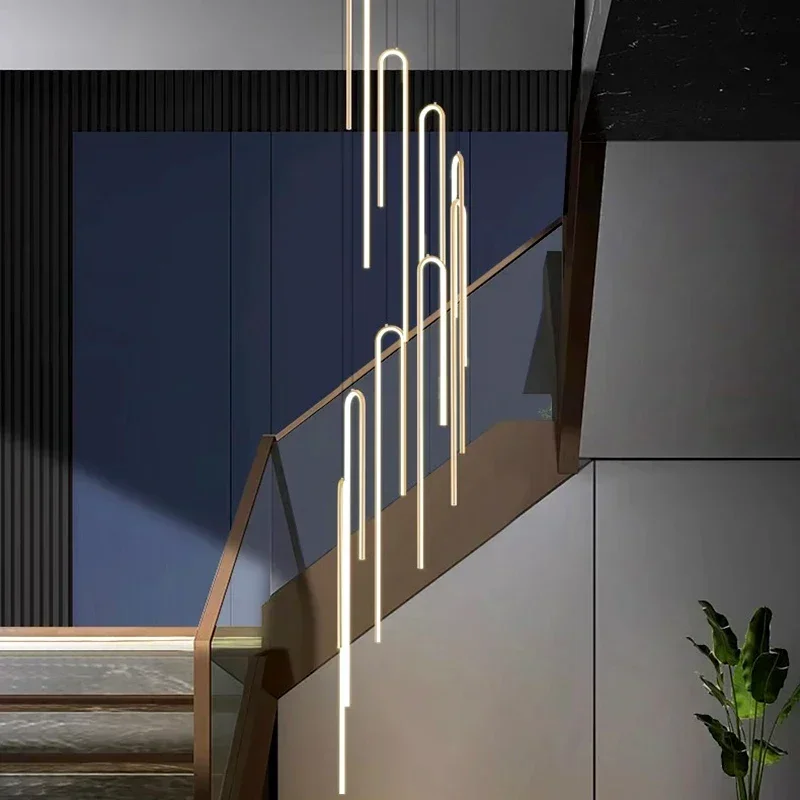 Modern ring stairs led lights pendant light lamps for living room led Chandeliers for dining room