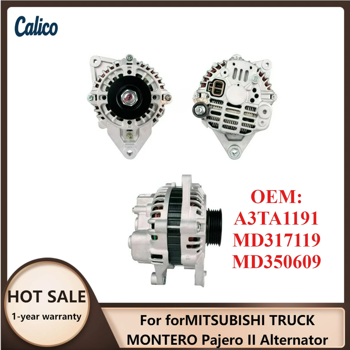 

High Cost-effectiveness Suitable ForMITSUBISHI TRUCK MONTERO Pajero II 6G72 6G74 12V 100A Alternator A3TA1191 MD317119 MD350609