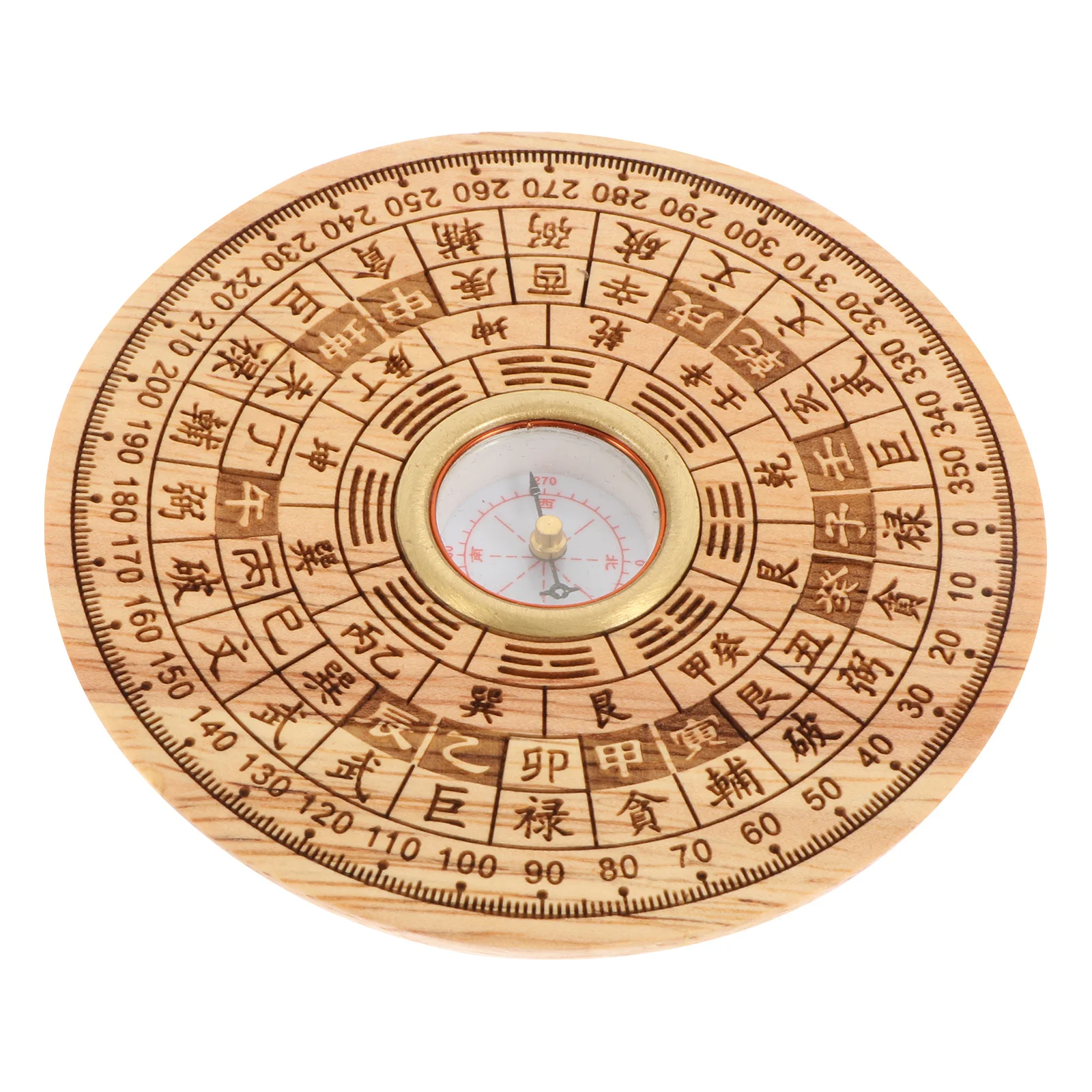 

Compass Chinese Wood Multifunctional Traditional Craft Navigation Chic Adorn Round Ancient