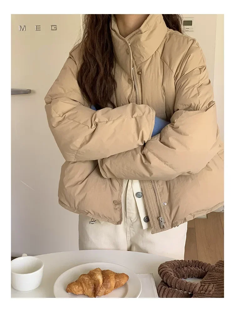 Winter Coat Women Thick Warm Puffer Jacket Y2k Streetwear Cotton Solid Padded Coats New Female Korean Fashion Loose Short Parkas
