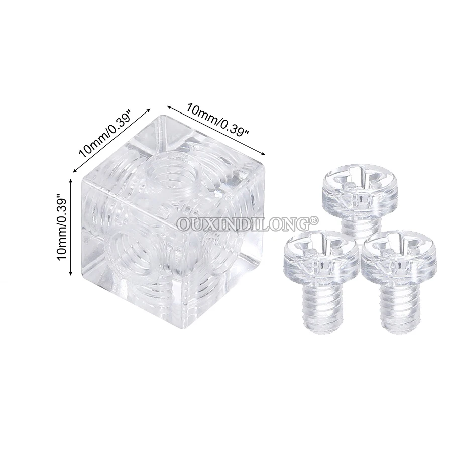 Wholesale 400PCS/LOT Clear Acrylic Cubes Block Right Angle Corner Braces Shelf Joint Brackets