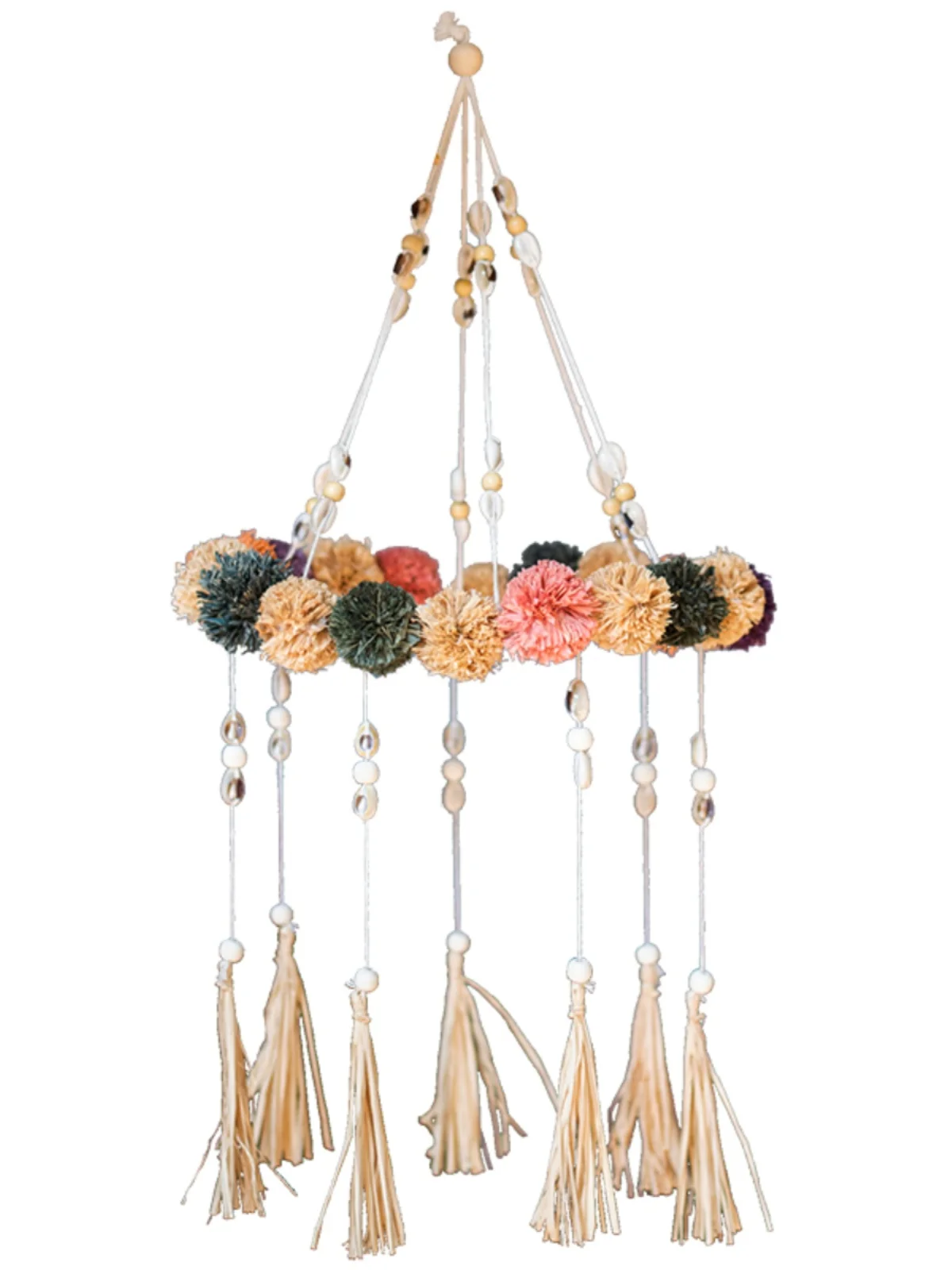 Indian dream catcher girl gift rotating wind chimes INS wall hanging decoration three-dimensional creative Morandi