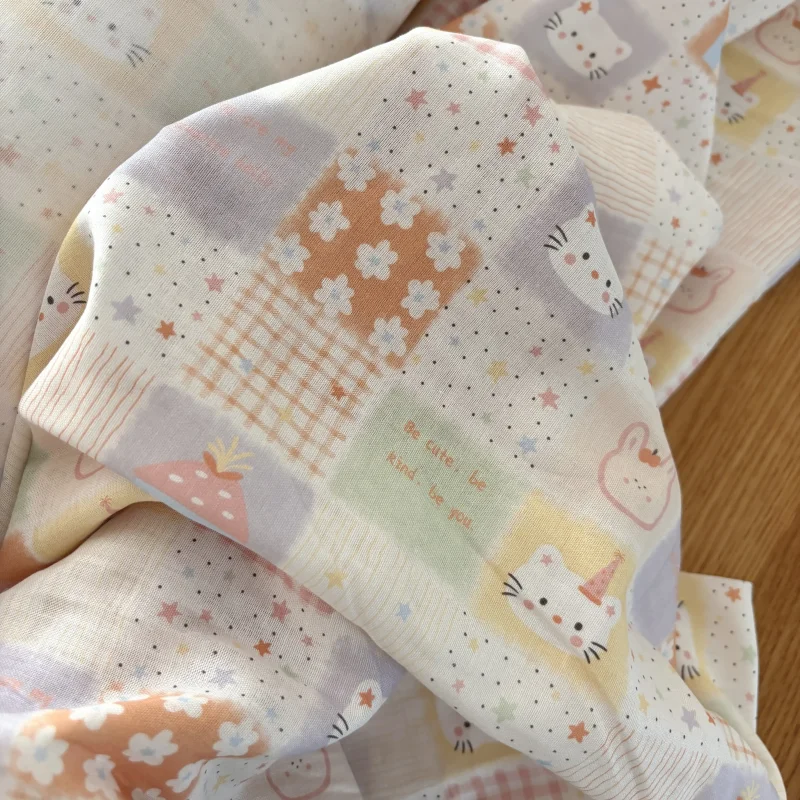 Cotton double-layer yarn 2.5m width soft home clothing bedding handmade DIY sewing fabric