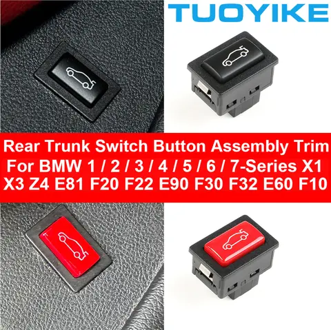 뒷 트렁크 스위치 버튼 어셈블리 BMW 1 2 3 4 5 6 7 시리즈 X1 X3 Z4 X5 X6 E81 F20 F22 E90 F30 F32 E60 F10 F01 E70