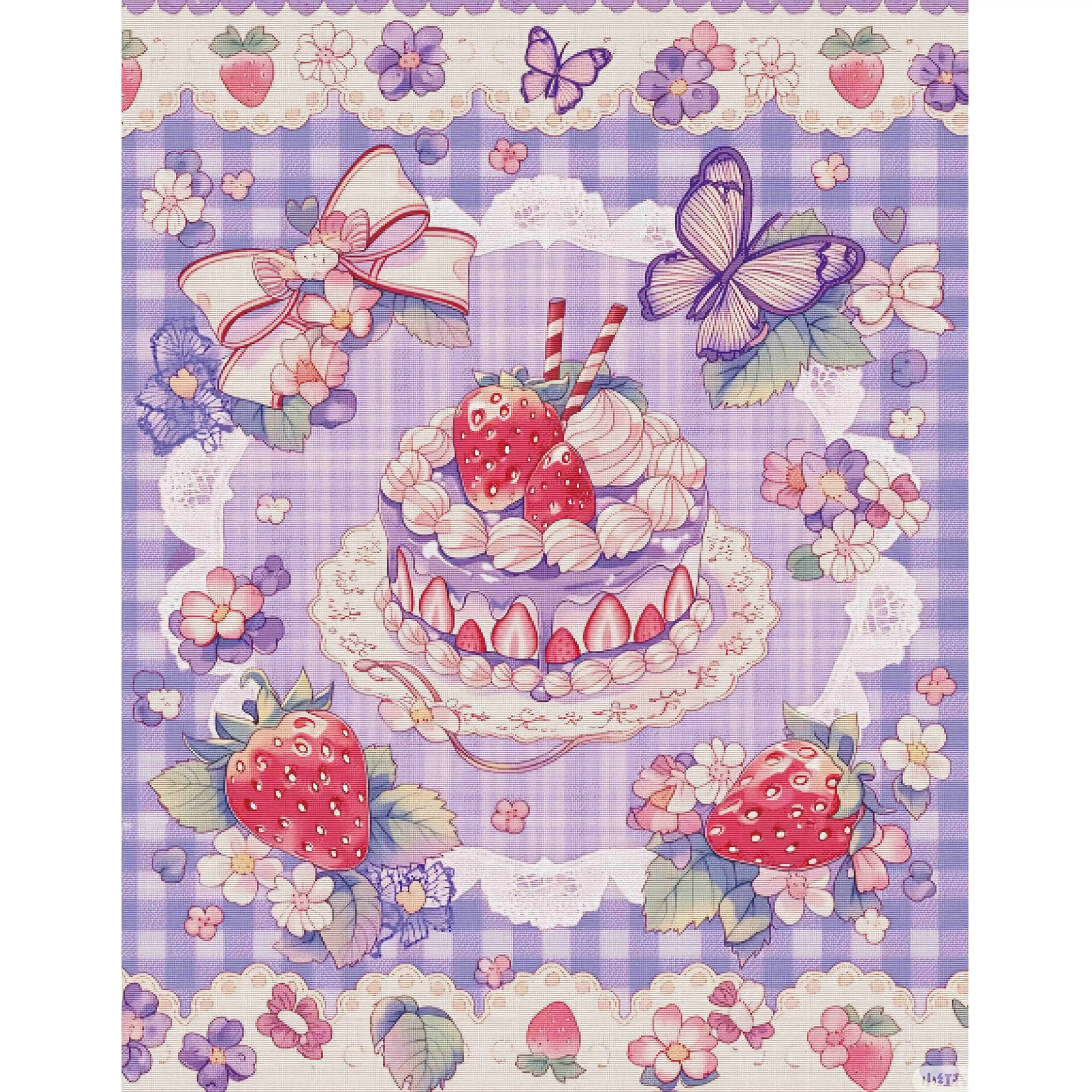 Diamond Painting Strawberry Cake Mosaic Handmade Artwork Full Diamonds For Beginners Gift Home Decor