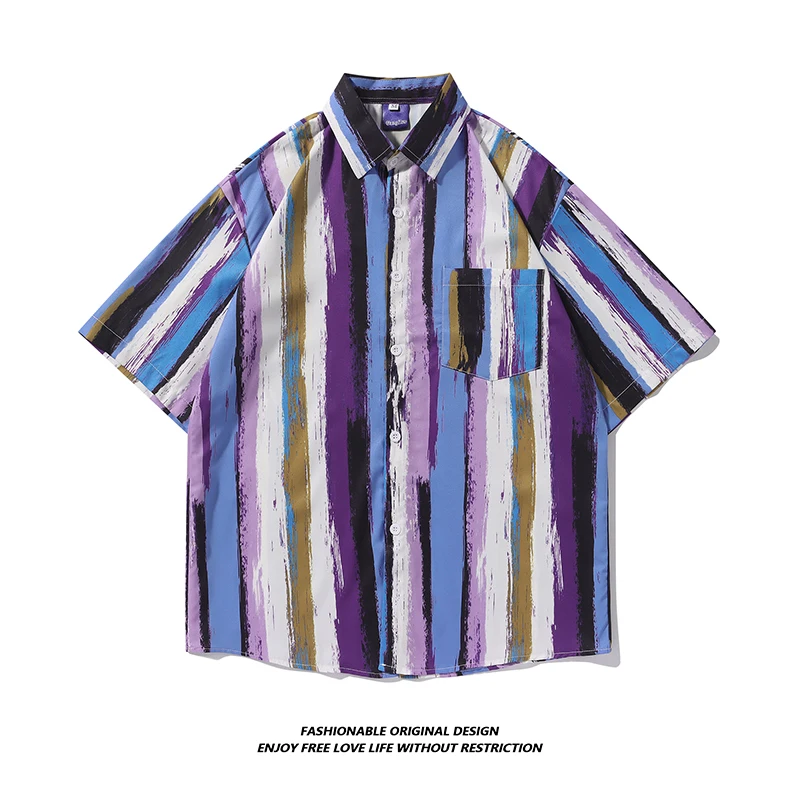 

Summer Vintage Floral ort Sve Men's irt Chic Japanese Sle Hawaiian Harbor Trendy Slim Fit Breathable Moisture ng