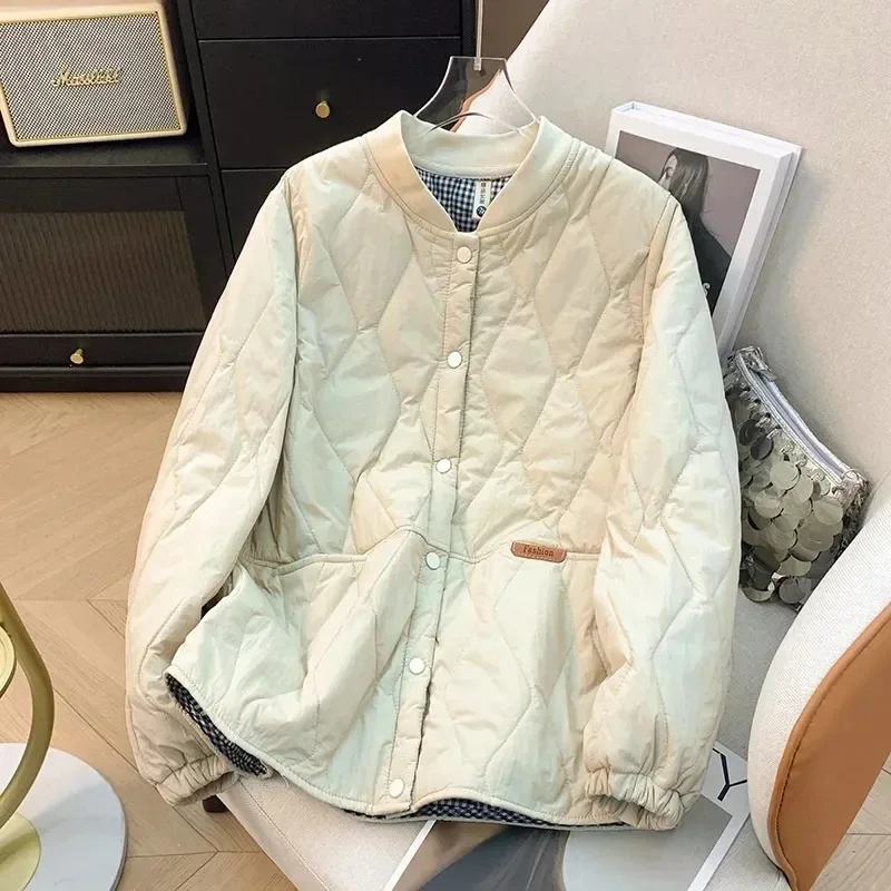 Women Large Size 4XL Parkas Outwear Autumn Winter Ladies Light Thin Puffer Coat Korean Female Fashion Cotton Padded Jacket