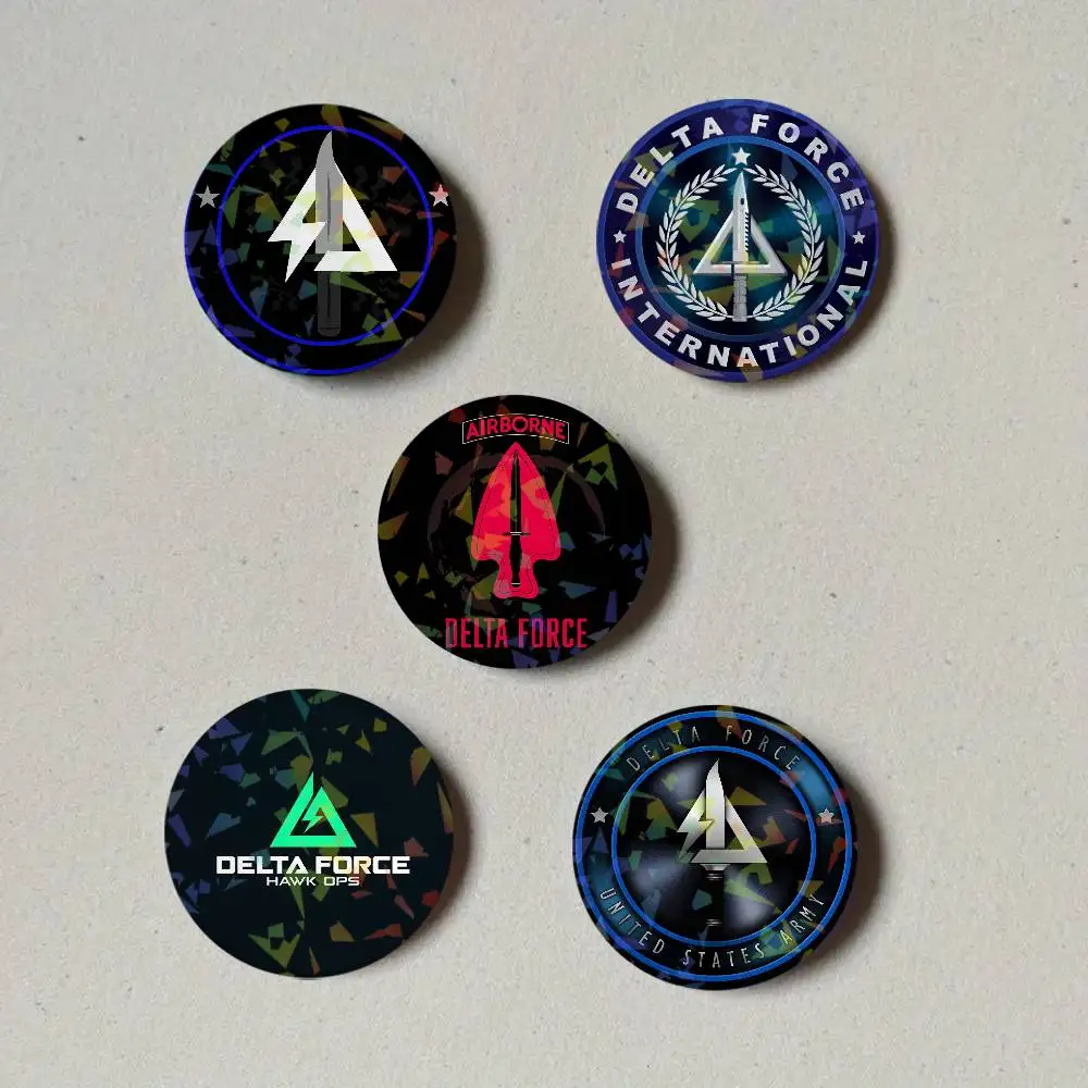 Game Delta Force Round Exquisite Laser Badge Brooches Creative Pins For Clothes Hat Backpack Gift Accessories