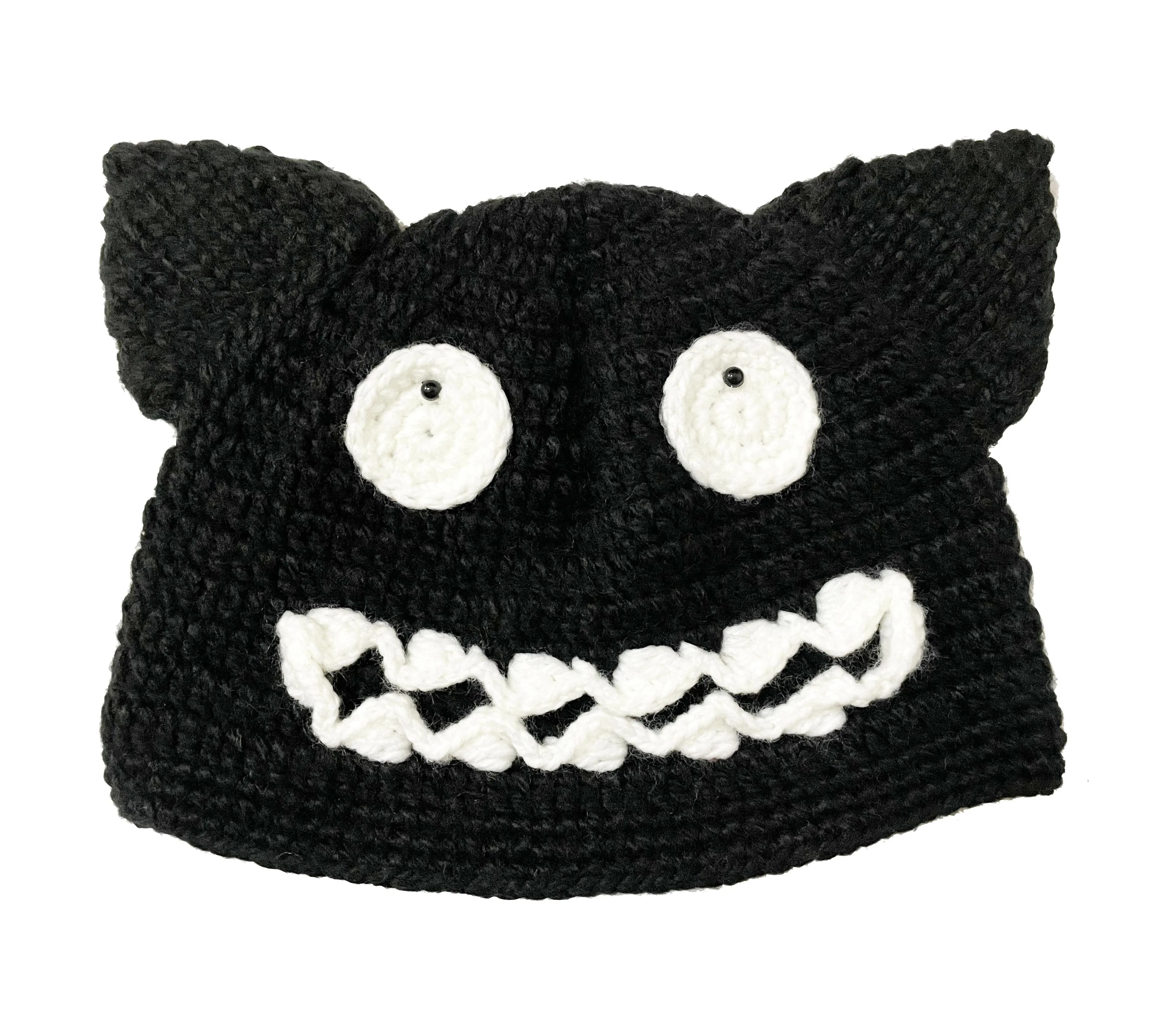 BomHCS Handmade Wolf Ears Caps Devil Pussy Monster Teeth Beanie Knitted Hats (Size is Head Circumference)