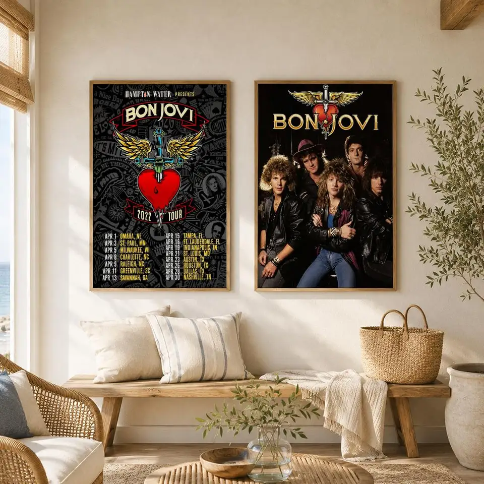 Rock Band B-Bon Jovi Poster Versatile HD Waterproof Wall Art Self
