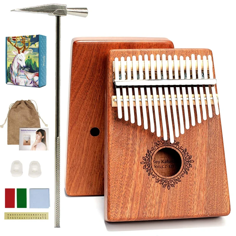 Kalimba 17 Keys Thumb Piano High Quality Handguard Wood Mahogany Mbira Body Musical Instruments Kalimba Piano Creative Music Box