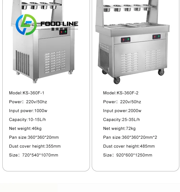 No Pollution Thai Ice Cream Roll Machine Clean Freezing Process Keep Fresh Taste And Pure Texture Of Rolled Ice Cream