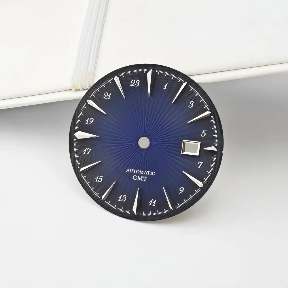35MM Oil Press Pattern Watch Dial for NH34 NH35 NH36 4R35 4R36 GMT Movement Cocktail Style Metal Watch Dial No Lume