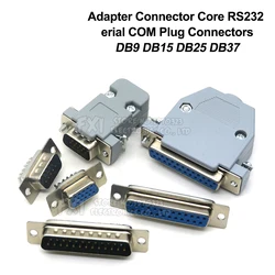 5PCS DB9 Adapter Connector Core RS232 Serial COM Plug Connectors Hole/pin DB15 Female Male Port Socket D Sub DP9 Plastic Case