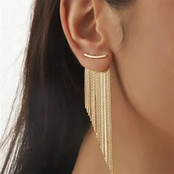Fashion Luxury Bar Long Thread Tassel Drop Earrings For Women Fashion Geometric Earring Vintage Charm Pendant Jewelry Gift